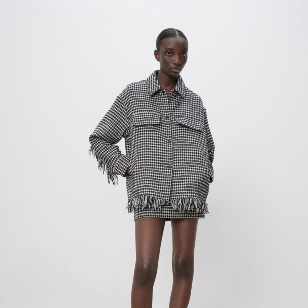Zara Houndstooth Shacket